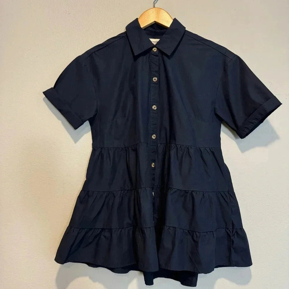 Anthropologie Tops - Anthropologie Porridge Blouse Tiered Short Sleeve Cotton Casual XS